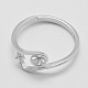 Adjustable 925 Sterling Silver Ring Components STER-K038-018P-2