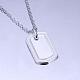 Simple Silver Color Plated Brass Rectangle Tag Pendant Necklaces For Men NJEW-BB12878-4