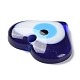 青いナザールボンジュウ樹脂ペンダント  半透明のラッキーアイチャーム  ハート  28x33x7mm  穴：3.5mm CRES-D012-01B-3