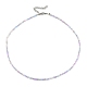 女性用のキラキラしたガラスビーズのネックレス  プラム  16.93インチ（43cm） NJEW-PH01492-04-1
