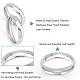 Dicosmetic 14 Uds 7 tamaño 304 acero inoxidable simple anillo de dedo de banda lisa para mujer RJEW-DC0001-02-4