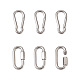 6個2スタイル304ステンレス鋼ロッククライミングカラビナ  キーの留め金  ステンレス鋼色  3個/スタイル STAS-TA0001-33P-1