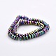 Grade AAA Non-magnetic Synthetic Hematite Rondelle Beads Strands G-M080-01-2