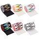 BENECREAT 6 Bags 6 Colors 1 Yard Flat Ethnic Style Cotton Ribbons with Wave Pattern OCOR-BC0006-40-1