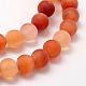 Frosted Natural Carnelian Beads Strands G-F372-10mm-3
