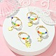 4 anello in 4 stili con semi di vetro color arcobaleno e perline intrecciate con ciondoli RJEW-TA00084-4