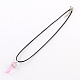 Glass Bullet Pendant Waxed Cord Necklaces NJEW-R231-01-2