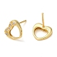 Rack Plating Brass Hollow Heart Stud Earrings EJEW-M235-03G-2
