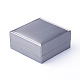 PUレザーブレスレット/バングルボックス  正方形  グレー  9.1x9.1x4cm OBOX-G010-02B-2