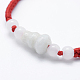 Bracelets de perles tressées jade du Myanmar naturel / jade birman BJEW-F307-01-4