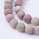 Frosted Natural Rhodonite Round Bead Strands G-G735-09F-8mm-2