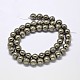 Natural Pyrite Round Beads Strands G-F197-07-10mm-2