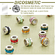 DICOSMETIC 32Pcs 8 Colors Rhinestone European Beads Rhinestone Loose Spacer Beads Column Spacer Beads Stainless Steel Large Hole Beads for for DIY Crafts Bracelet Necklace Jewelry STAS-DC0010-94-4