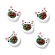 樹脂カボション  模造食品  猫の頭型の巻き寿司  ホワイト  25x23.5x9.5mm CRES-P020-03A-1