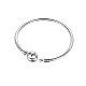 TINYSAND 925 Sterling Silver Basic Bangles for European Style Jewelry Making TS-B132-S-17-2