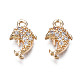 Brass Micro Pave Clear Cubic Zirconia Charms KK-S359-091-RS-2