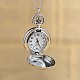 Плоские круглые литые печатных стекло карманные часы кулон ожерелье WACH-H017-01G-2