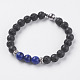Natural Lava Rock Beads Stretch Bracelets BJEW-I241-12B-1