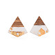 Boucles d'oreilles bicolores en résine et bois de noyer MAK-N032-031-3