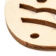 DIYの卵の形手作りのくり抜かれた落書きの木  イースターテーマのペンダントデコレーション  星の模様  8x6x0.2cm  穴：3.2mm  10個/セット WOOD-G007-01D-2