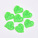 プラスチックチャーム  葉とハート  芝生の緑  16x15.5x3mm  穴：2mm  約1400個/500g KY-Q043-01-1