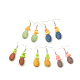 Lava Rock Beads Earring Hooks EJEW-D097-M-1