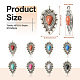 16Pcs 8 Styles Alloy Resin Imitation Gemstone Pendants RESI-TA0001-51-4