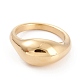 イオンプレーティング（ip）ユニセックス304ステンレスフィンガー指輪  円形  ゴールドカラー  サイズ7  3.2~9.8mm  内径：17.3mm RJEW-K233-11B-G-1