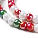 Brins de perles de verre électrolytiques opaques sur le thème de Noël X-GLAA-P056-4mm-A02-3