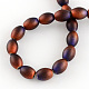 Frosted Spray Painted Rice Glass Bead Strands DGLA-S041-11x8mm-15-2