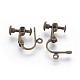 Accessoires de boucle d'oreille clips à vis en laiton plaqué avec pince spirale KK-P169-01AB-2