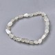 Bracelets extensibles en perles de pierre de lune blanche naturelle BJEW-K213-43-2