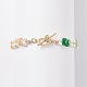 Bracelet en perles de coquillage et fleur de verre tressée BJEW-TA00087-6