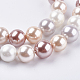 Electroplate Shell Pearl Beads Strands BSHE-E018-8mm-03-1