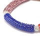 Bling strass en pâte polymère tube incurvé perles bracelet extensible pour les femmes BJEW-JB07490-05-4