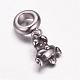 304 Stainless Steel Puppy European Dangle Charms OPDL-G005-12AS-1