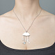 201 Halskette mit Wolken- und Planetenanhänger aus Edelstahl NJEW-OY001-60-2