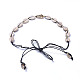 Adjustable Cowrie Shell Beaded Necklaces NJEW-JN02393-4