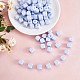 20Pcs Blue Cube Letter Silicone Beads 12x12x12mm Square Dice Alphabet Beads with 2mm Hole Spacer Loose Letter Beads for Bracelet Necklace Jewelry Making JX434V-1