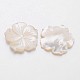 Cabochons de coquille de nacre de coquille blanche naturelle de fleur SSHEL-I013-27-2