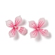 不透明樹脂ビーズキャップ  4花びら  花  濃いピンク  16.5x16x8mm  穴：1.5mm RESI-L035-16-1