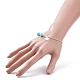 Bracelet en perles de jade mashan naturel (teint) avec 304 chaînes rolo en acier inoxydable BJEW-JB08145-03-3