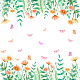 塩ビウォールステッカー  壁飾り  花柄  900x290mm DIY-WH0228-537-1
