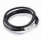 Two Loops PU Leather Cord Wrap Bracelets BJEW-F247-33P-2