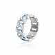 ステンレス鋼エナメルカーブチェーン指輪  ライトスカイブルー  usサイズ8（18.1mm） WJ4756-5-1