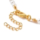 Acryl-Blatt-Charm-Halskette mit Imitationsperlen für Frauen NJEW-JN04138-6