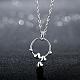 Silver Plated Brass Ring with Heart Pendant Necklaces for Women NJEW-BB00837-4