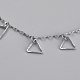 Brass Textured Triangle Charm Anklets AJEW-B005-23P-2