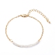 Bracelets de perles de pierre de lune arc-en-ciel naturel pierre de naissance de juin BJEW-JB06092-06-1
