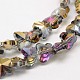 Half Plated Faceted Butterfly Electroplated Glass Beads Strands EGLA-F105-01C-2